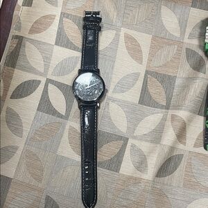 Source Unknown Black Skeleton Dial Men's Watch
